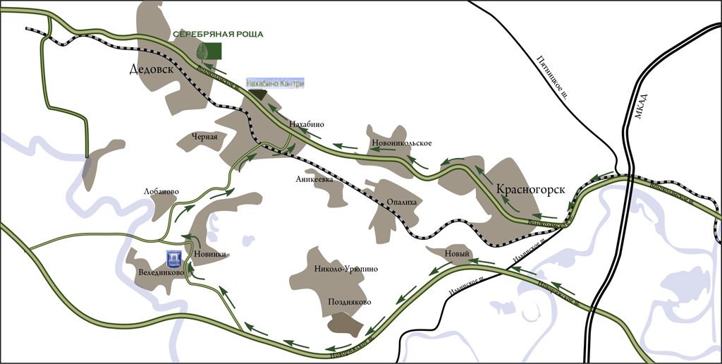 Проезд до поселка Серебряная роща